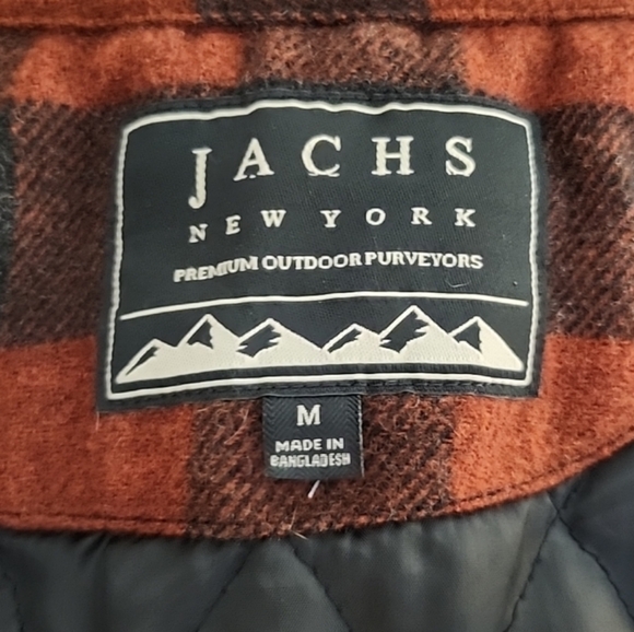 Jachs Men's Quilted Lined Plaid Flannel Button Shirt Size Medium - Picture 2 of 10